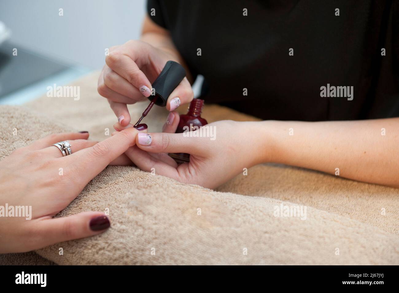 Nail treatment at the luxury hotel spa Stock Photo