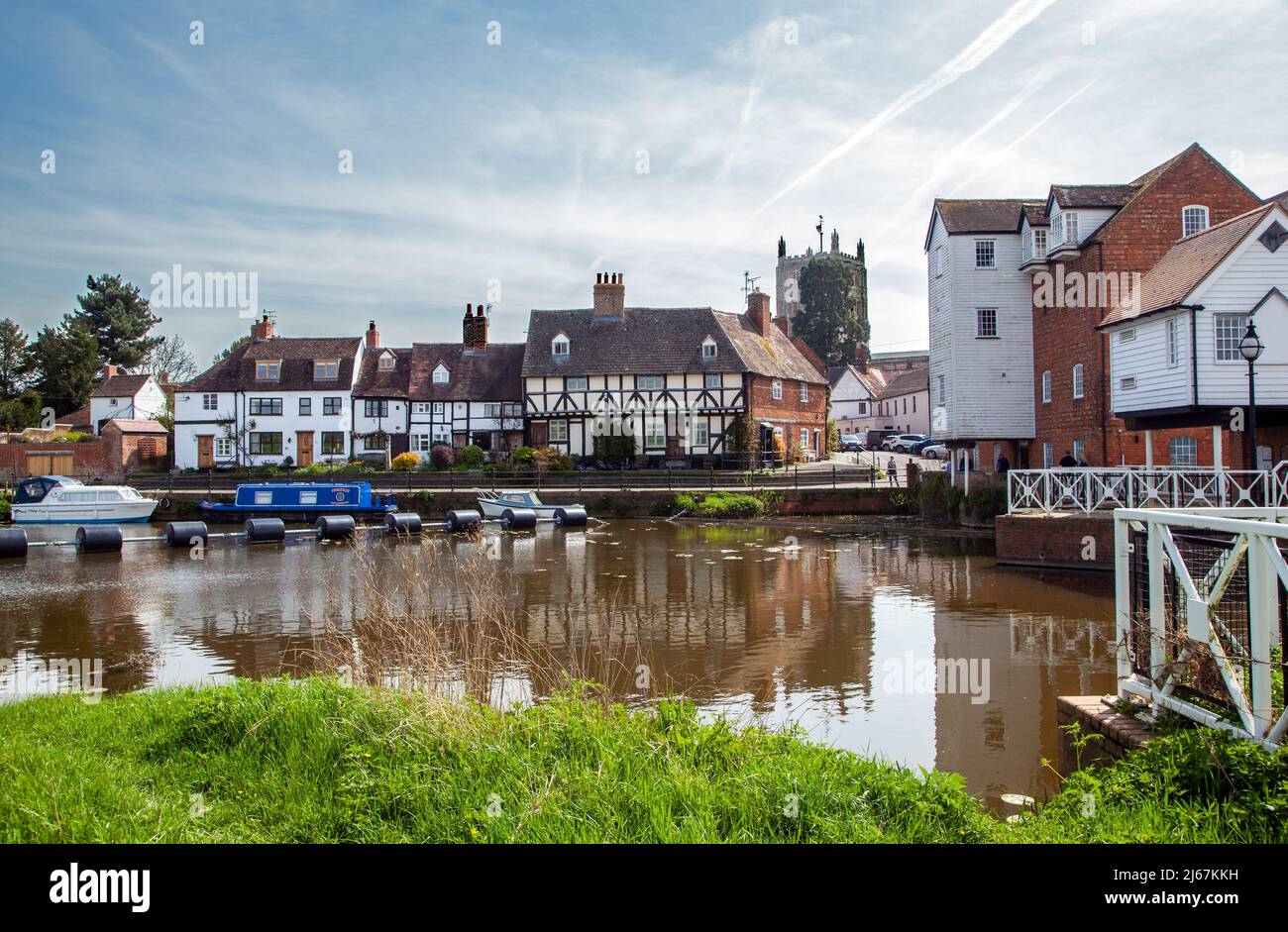 The medieval market town Tewkesbury Gloucestershire, England. with a