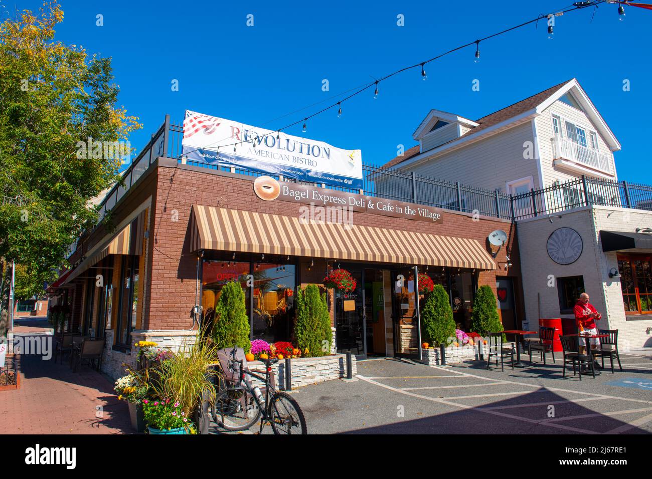Bagel Express in a historic commercial building at 2190 Board Street in Pawtuxet village in town