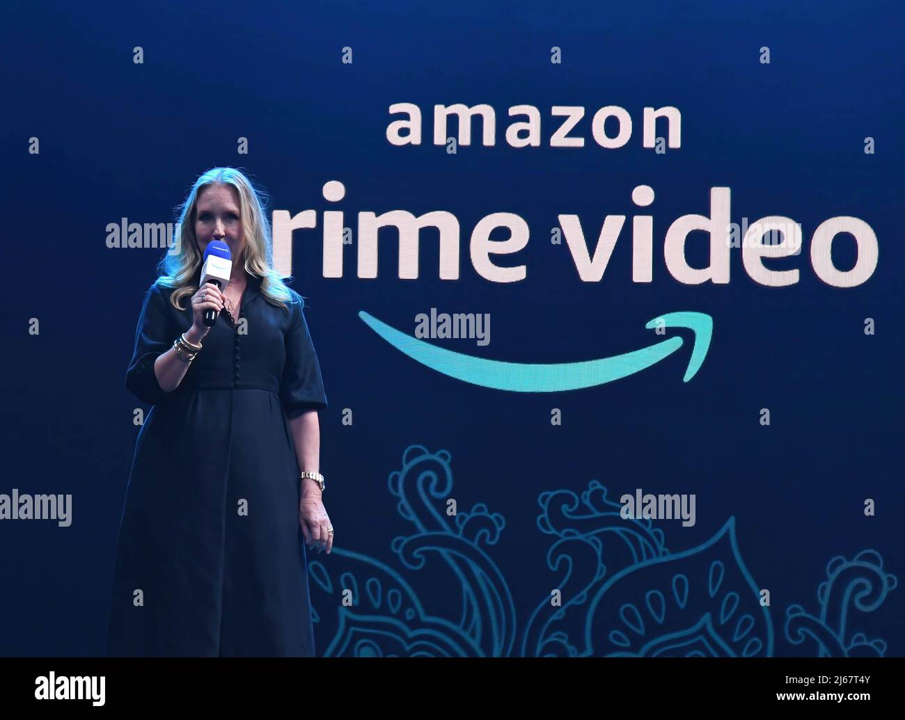 Mumbai India 28th Apr 22 Amazon Prime Video Chief Executive Officer Ceo Jennifer Salke Speaks During The Amazon Prime Video Launch In Mumbai The American Video Streaming Company Launched The Event To