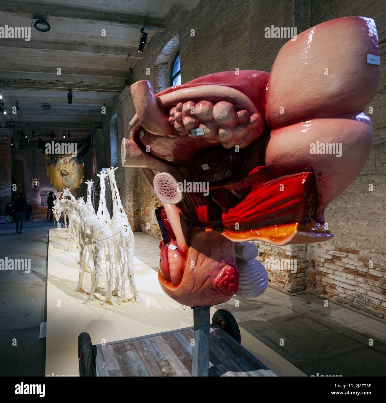 Venice, Italy - April 20: Installation titled Ability and Necessity by Raphaela Vogel at the 59th International Art exhibition of Venice biennale on A Stock Photo