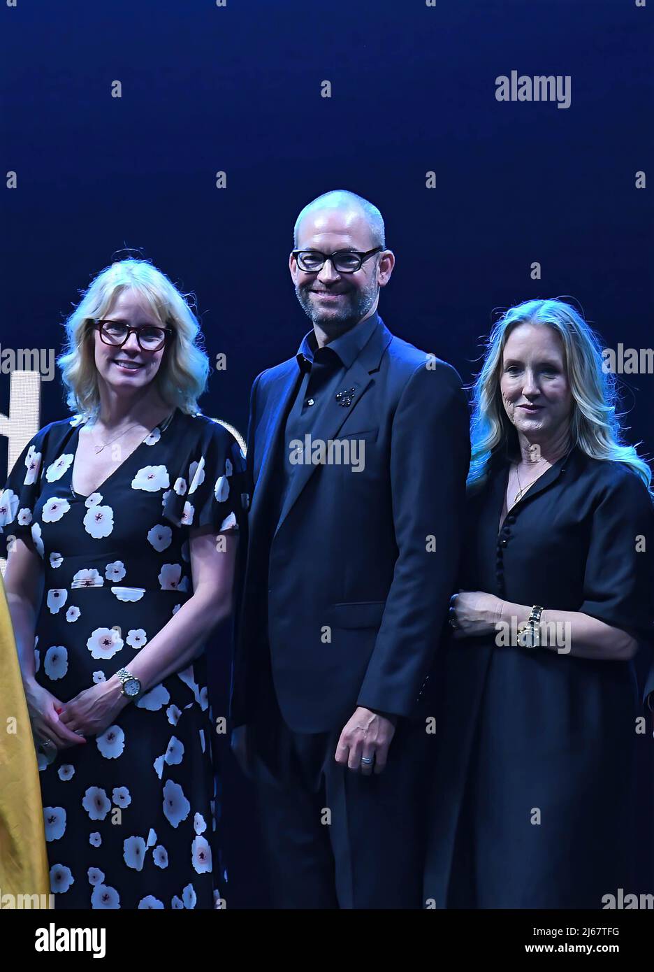 L-R Amazon Prime Video Vice President Kelly Day, James Farell Head of Local  Originals, Amazon Studios and Amazon Prime Video Chief Executive Officer  (CEO) Jennifer Salke pose for a photo during the