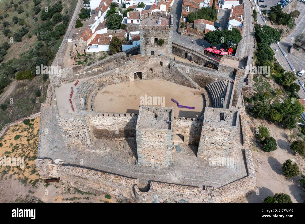 Monsaraz Castle or Castelo de Monsaraz, Mourão, Portugal Stock Photo