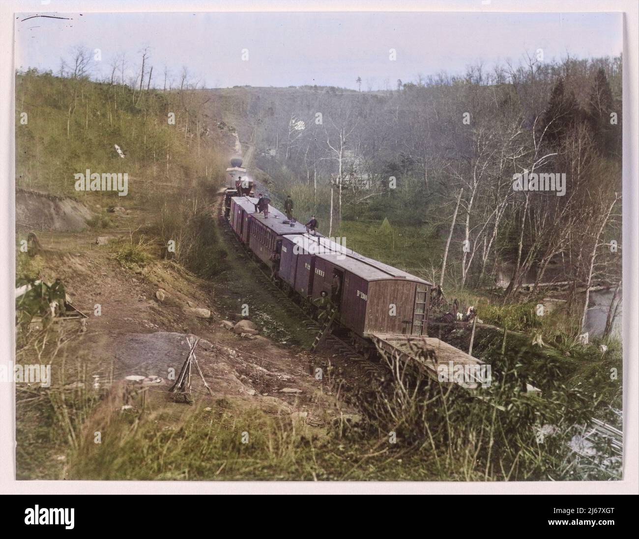 Bull Run. Orange and Alexandria R.R. near Union Mills 1861–1865. George N. Barnard Stock Photo