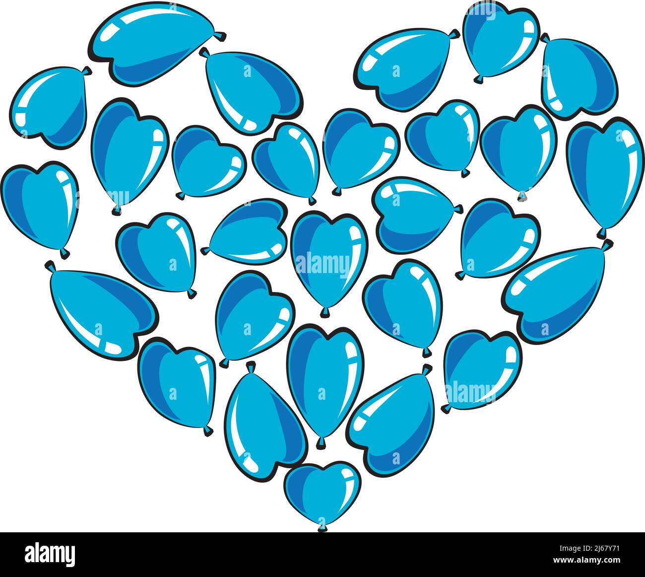 vector drawing heart shape balloons design background Stock Photo - Alamy