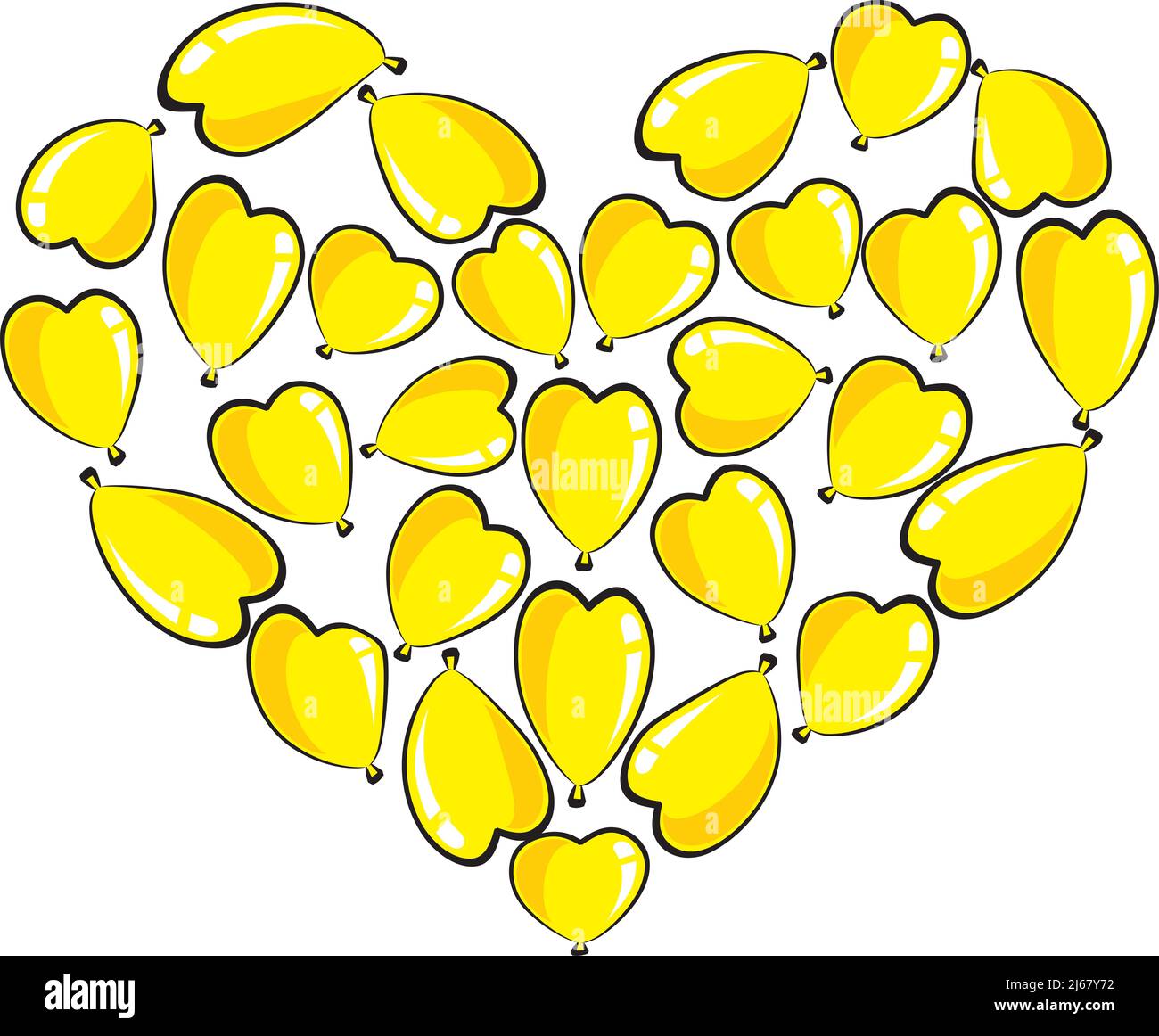 vector drawing heart shape balloons design background Stock Photo - Alamy
