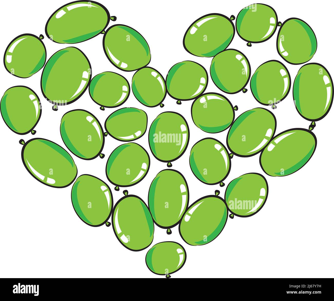 vector drawing heart shape balloons design background Stock Photo - Alamy