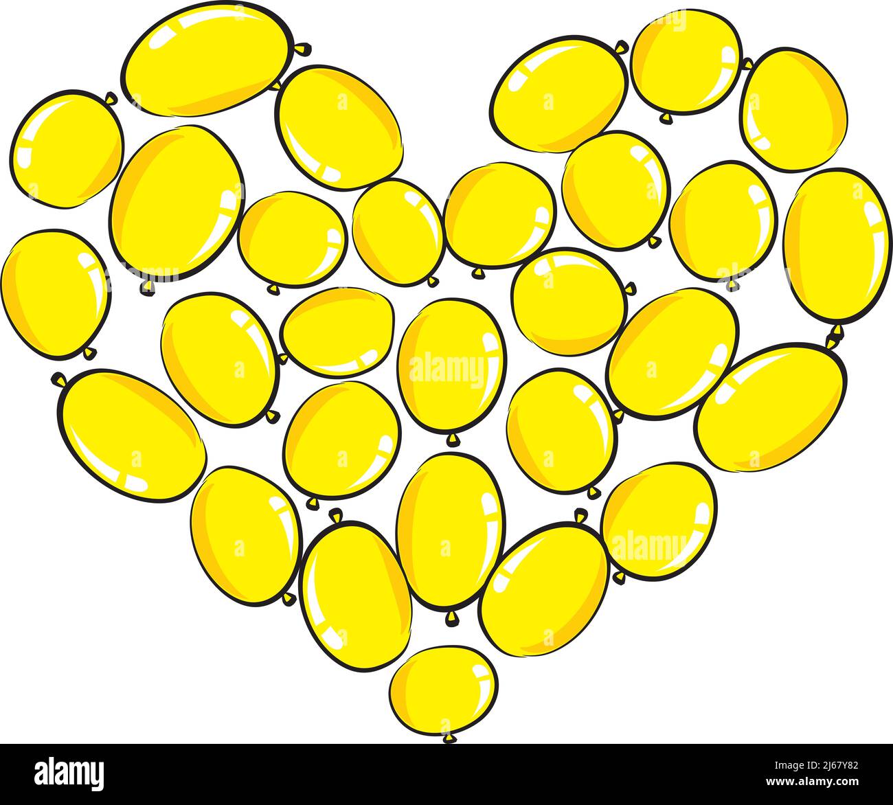 vector drawing heart shape balloons design background Stock Photo - Alamy