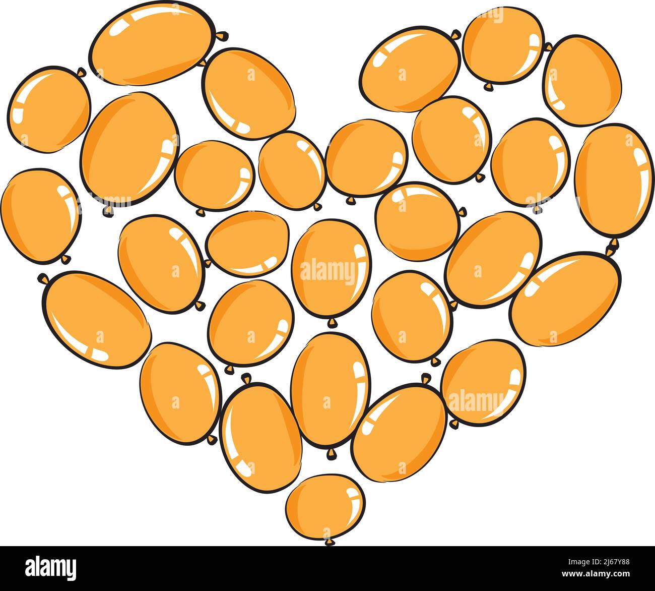 vector drawing heart shape balloons design background Stock Photo - Alamy