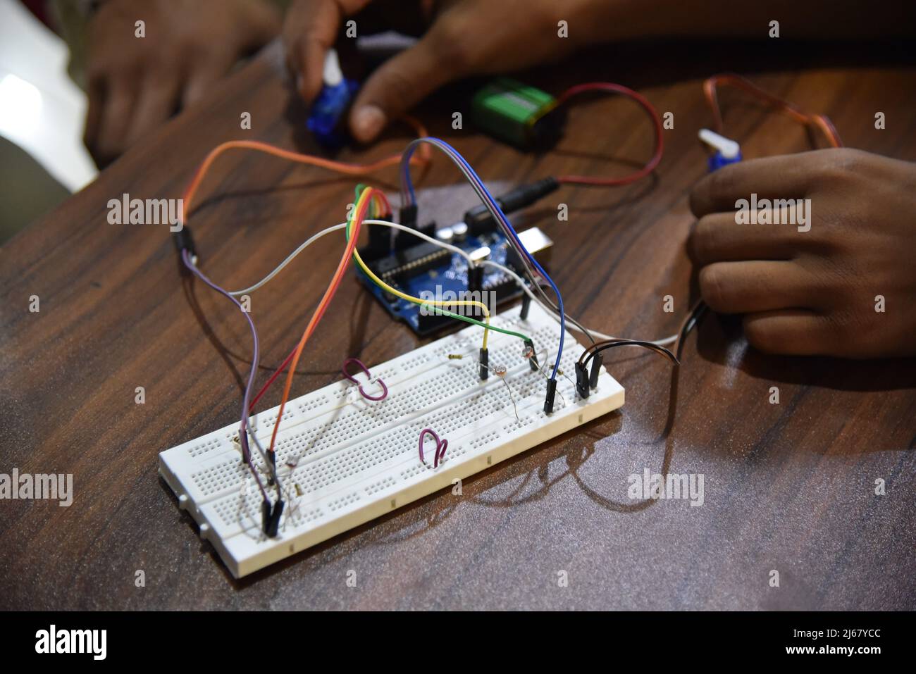 Circuit board development, simple Stock Photo