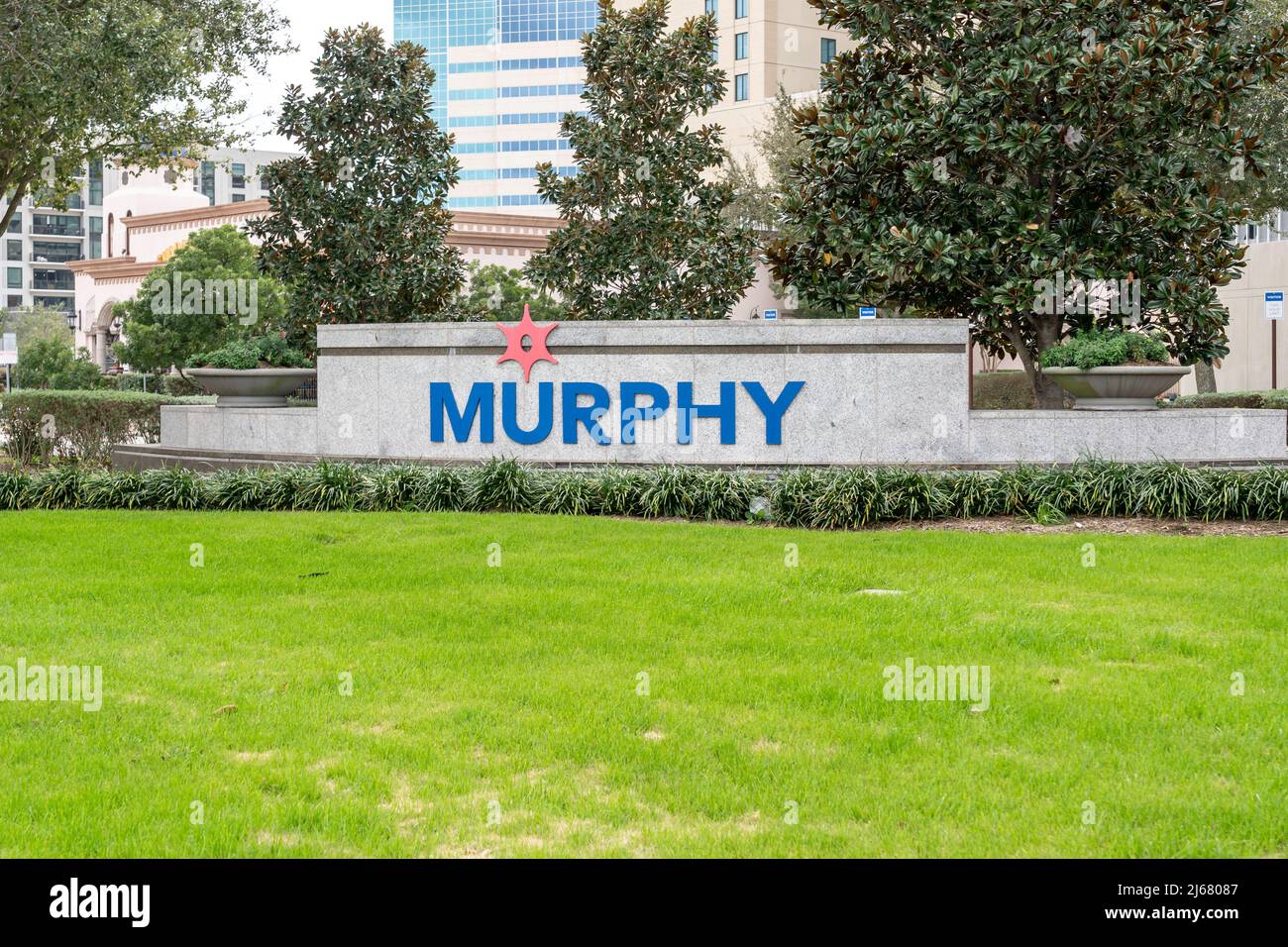 Houston, Texas, USA - March 6, 2022: Murphy’s sign at its headquarters in Houston, Texas, USA. Stock Photo