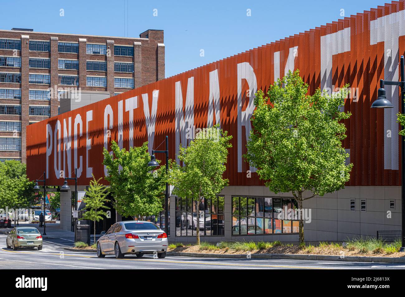 Ponce City Market, a popular upscale mixed-use redevelopment center with shopping, dining, commercial offices and private residences in Atlanta, GA. Stock Photo