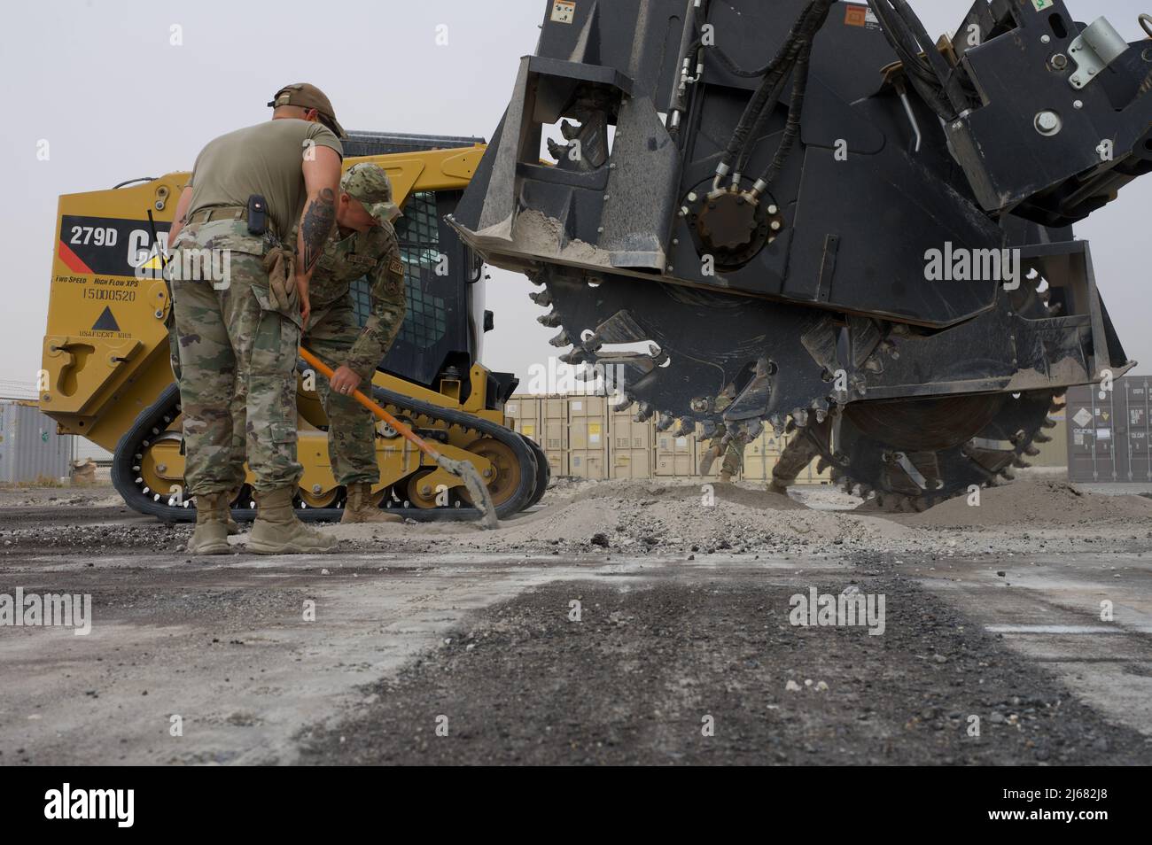 U.S. Air Force Senior Airman Dexter Suarez, a pavements and