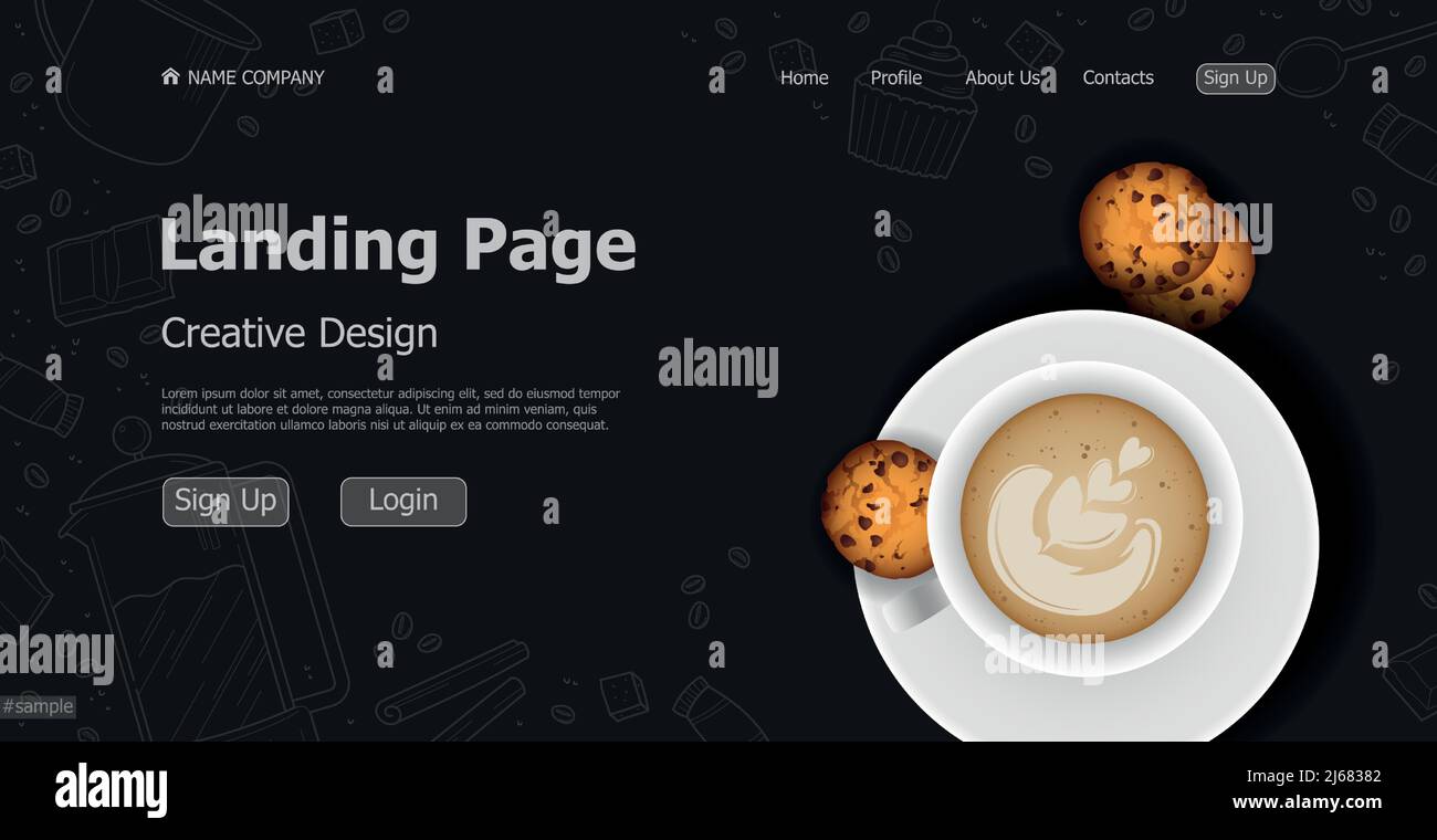 Home Page Landing Page Coffee Shop Web Template Landing Business Page Digital Website Landing Page Design Concept Vector Illustration Stock Vector Image Art Alamy