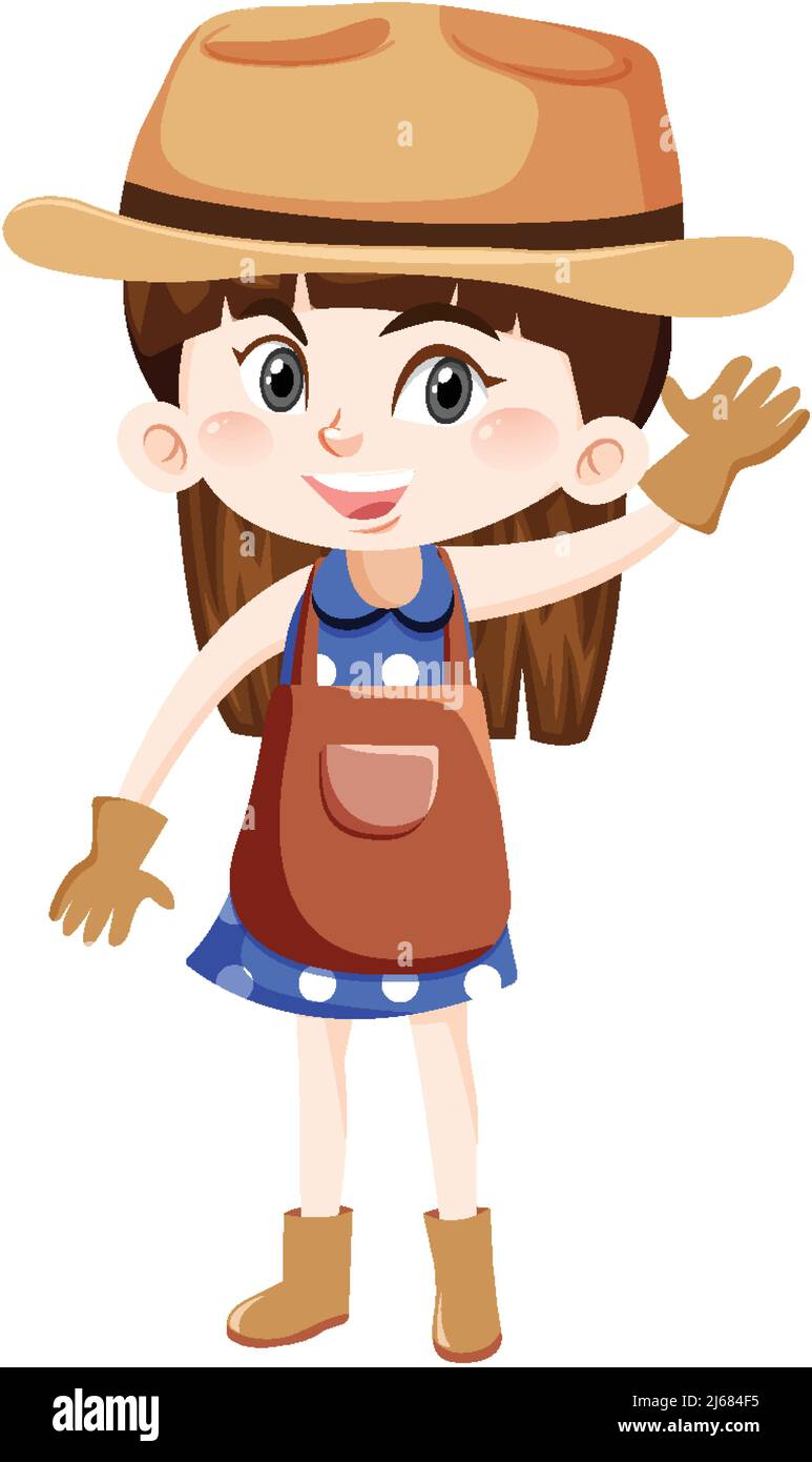 A girl in gardening outfits illustration Stock Vector Image & Art - Alamy