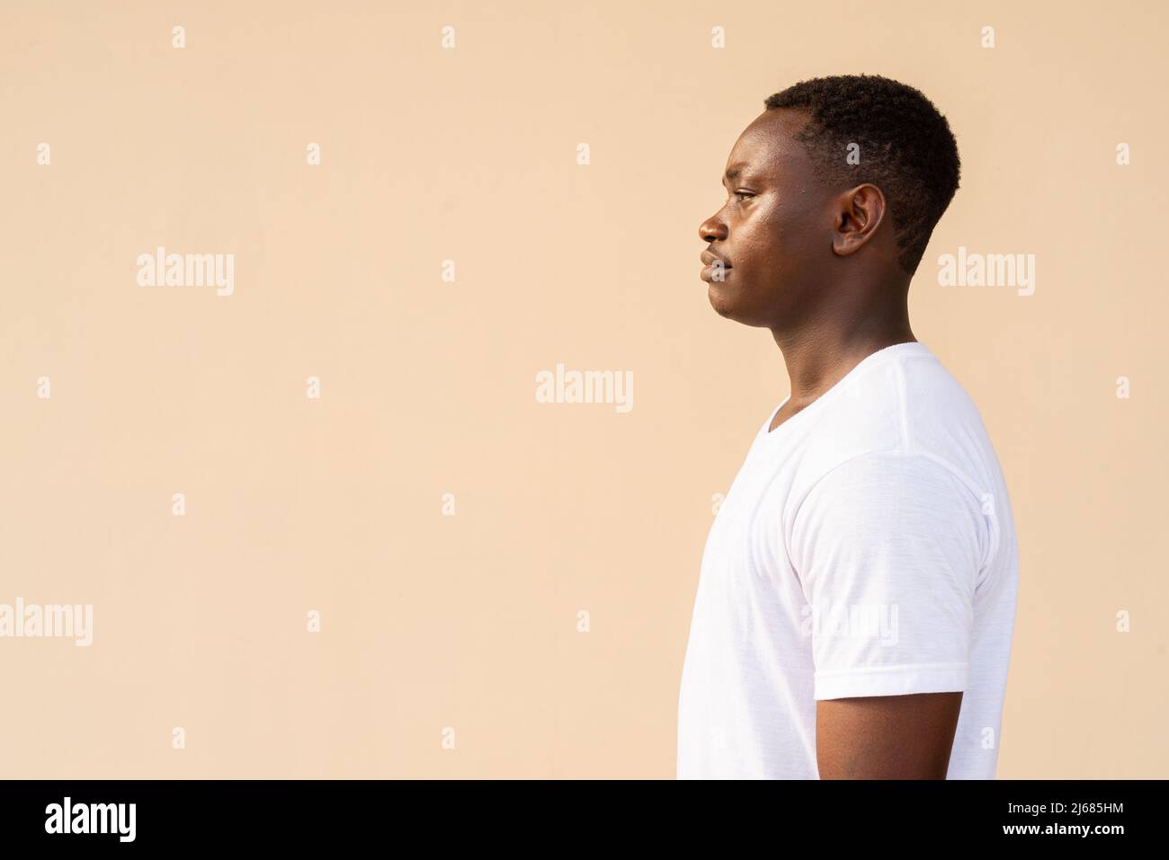 Side portrait cheerful young hi-res stock photography and images - Alamy