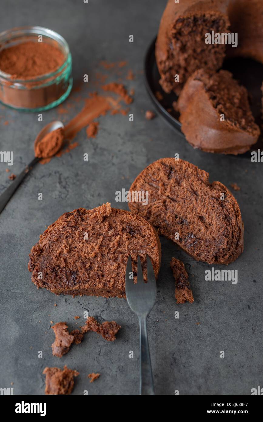 sweet home made chocolate sponge cake Stock Photo - Alamy