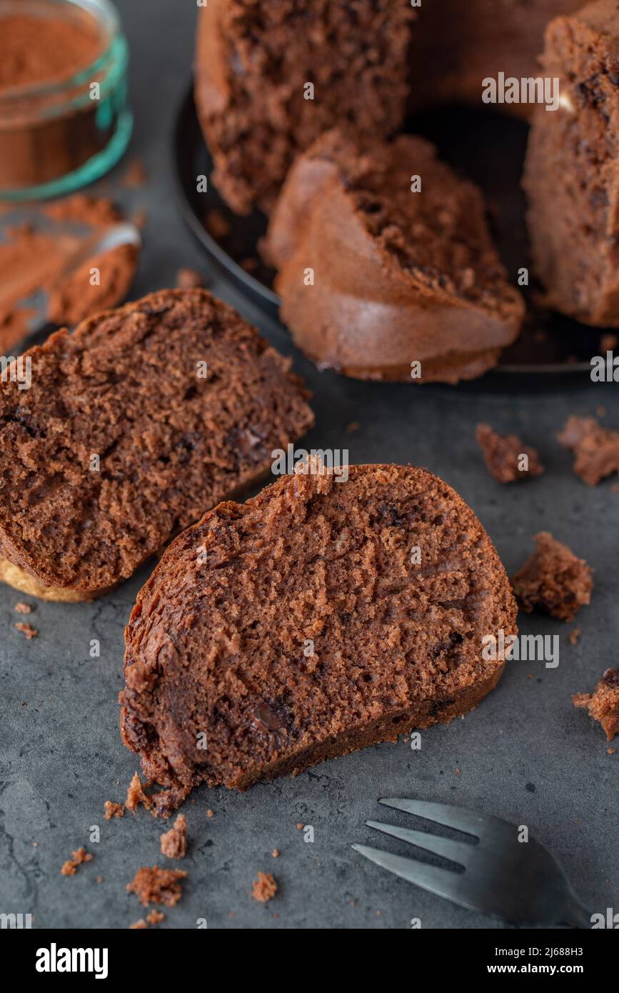 sweet home made chocolate sponge cake Stock Photo - Alamy