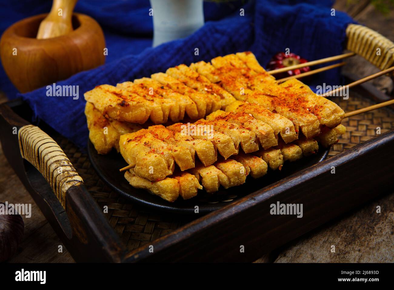 Delicious barbecue oil bean curd Stock Photo Alamy