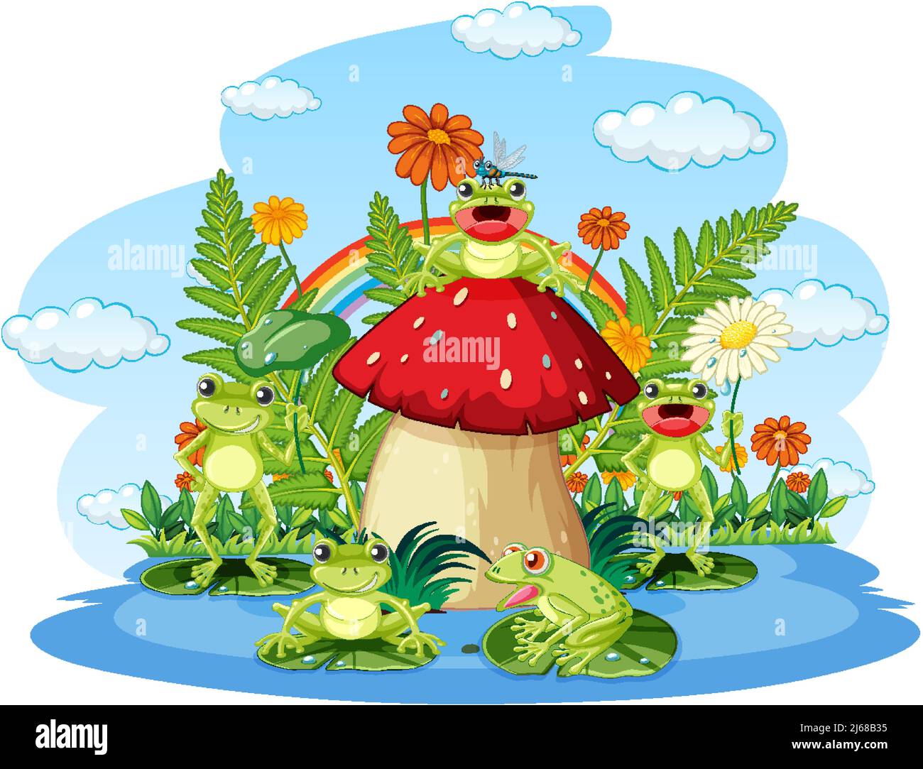 Frog living in nature illustration Stock Vector Image & Art - Alamy