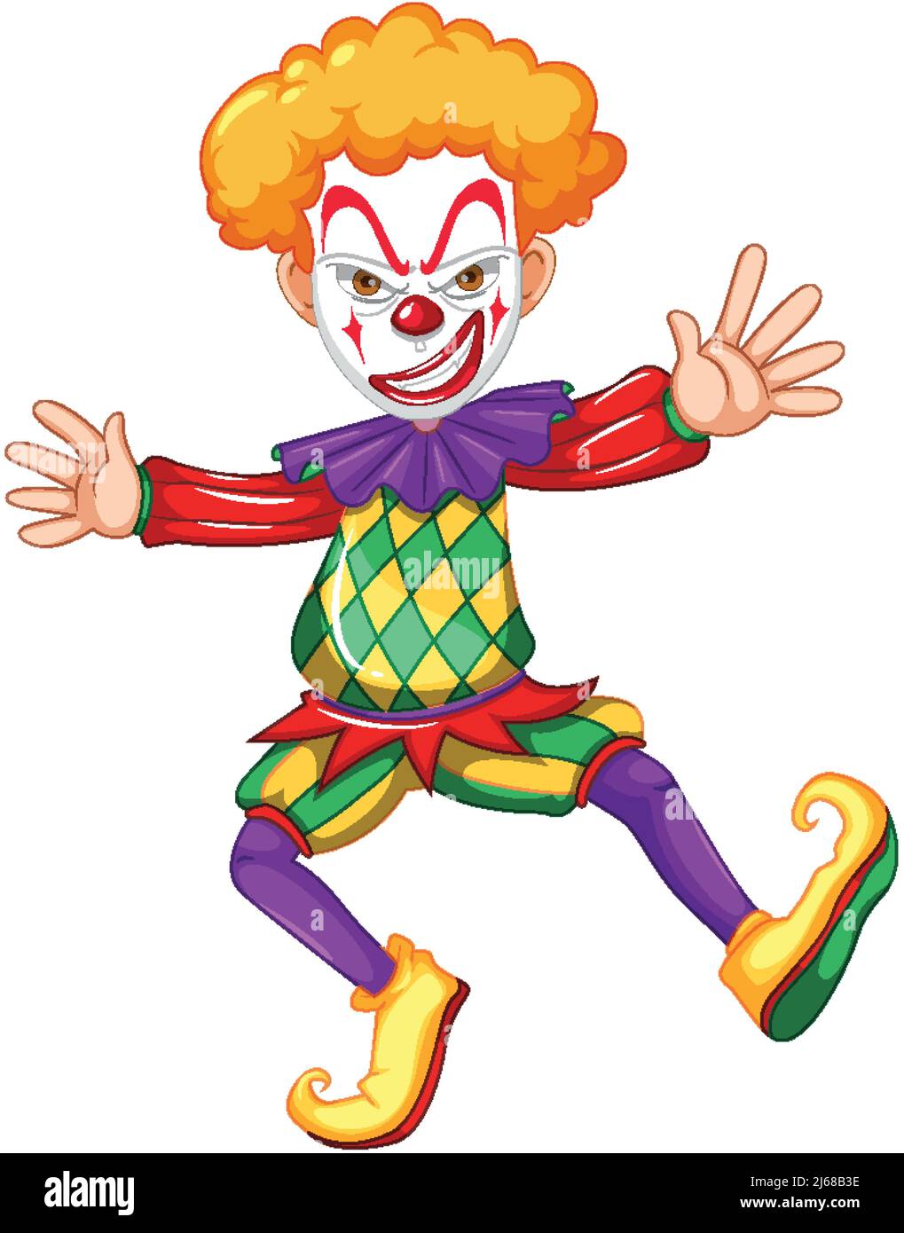 Cartoon creepy clown character illustration Stock Vector Image & Art ...