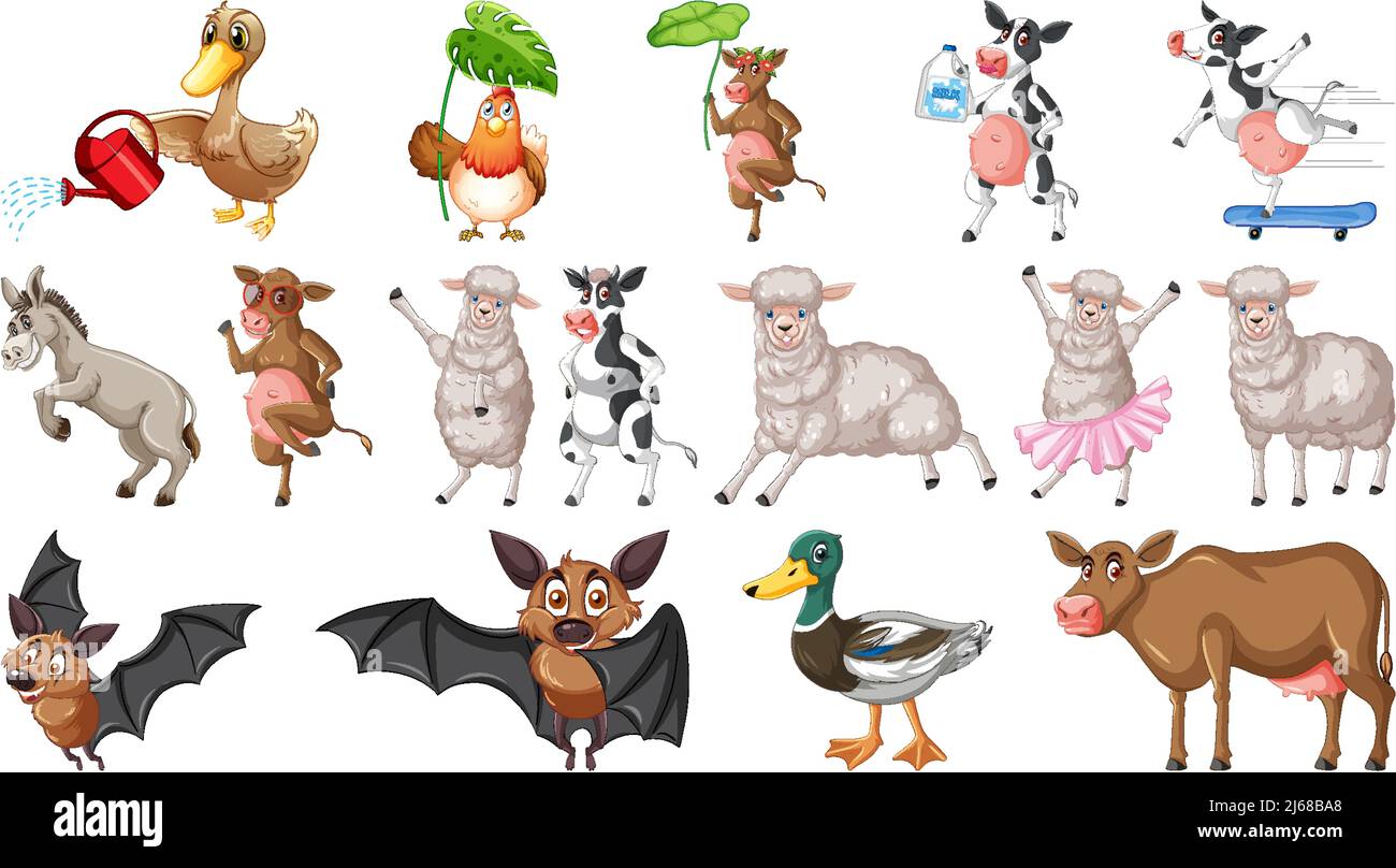 Farm animals on white background illustration Stock Vector Image & Art ...