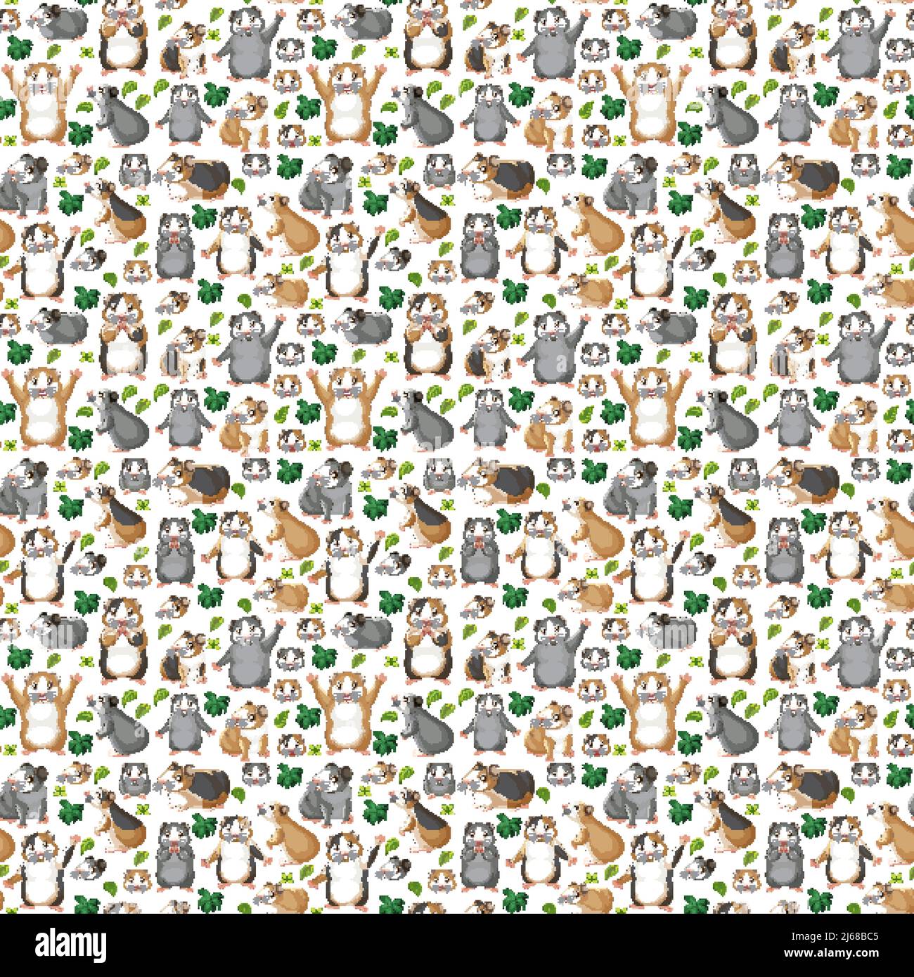 Cute animals cartoon seamless background illustration Stock Vector ...
