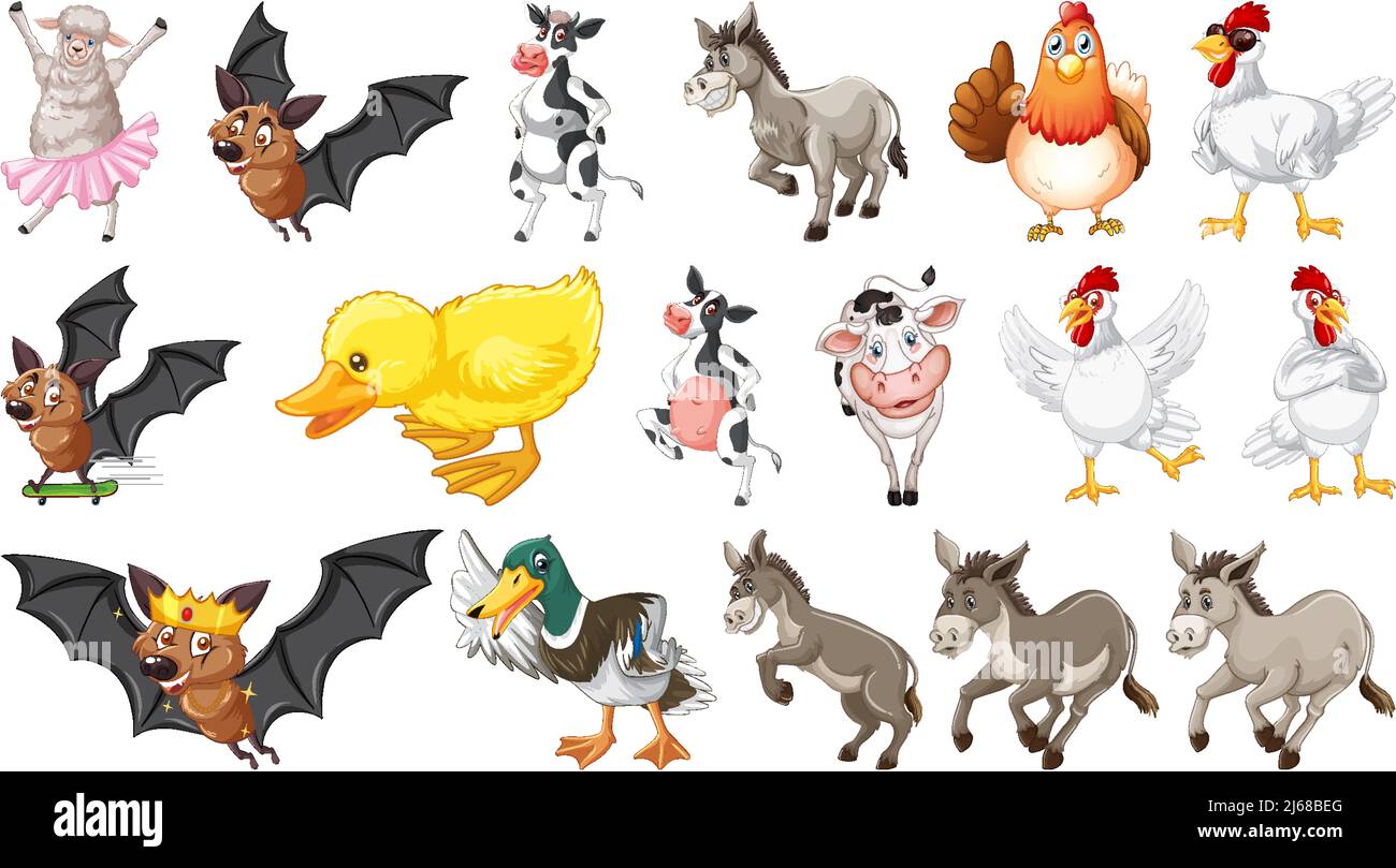 Farm animals on white background illustration Stock Vector Image & Art ...