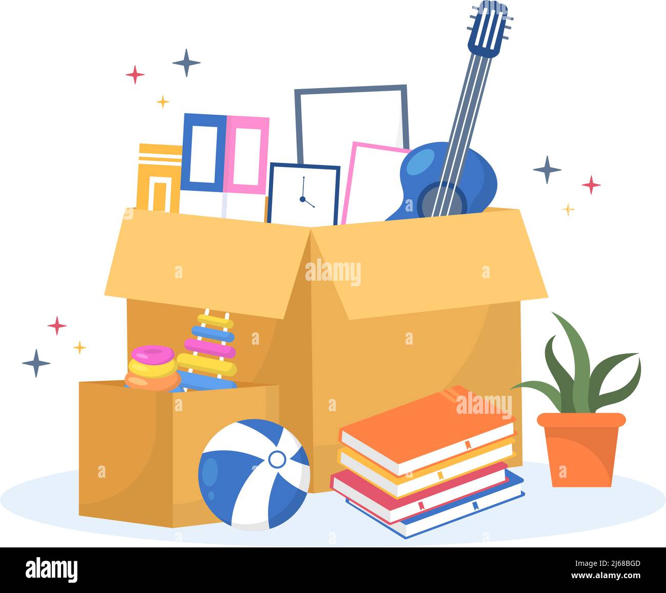Home Relocation or People Moving with Cardboard Packaging Boxes or Pack  Belongings Move to New Ones in Flat Cartoon Illustration Stock Vector Image  & Art - Alamy