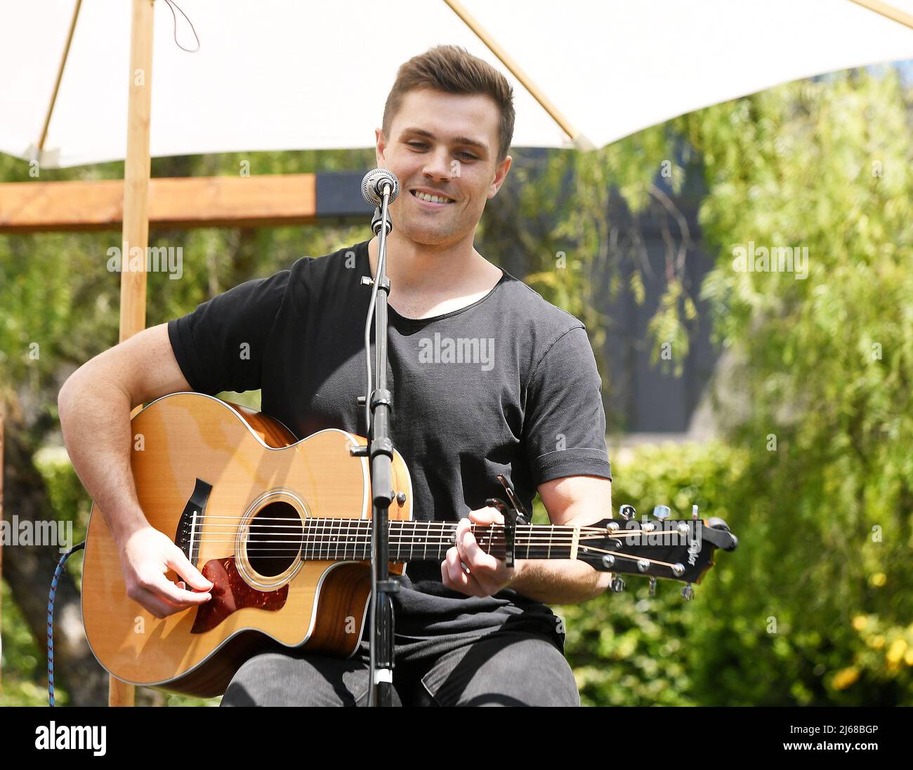 California, USA. 28th Apr, 2022. Griffen Palmer performs at Live In The Vineyard Goes Country at Domaine Chandon Winery on April 27, 2022 in Yountville, California. Photo: Casey Flanigan/imageSPACE/Sipa USA Credit: Sipa USA/Alamy Live News Stock Photo
