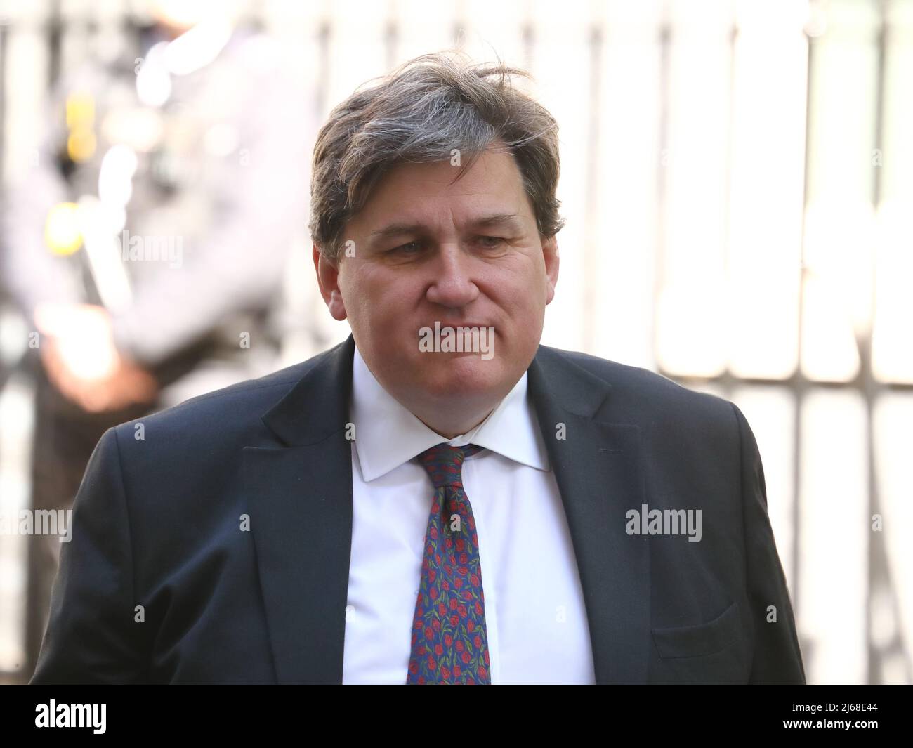 London, UK, 26th April 2022. Minister for Crime and Policing Kit Malthouse leaves after the weekly Cabinet Meeting at No 10 Downing Street. Stock Photo