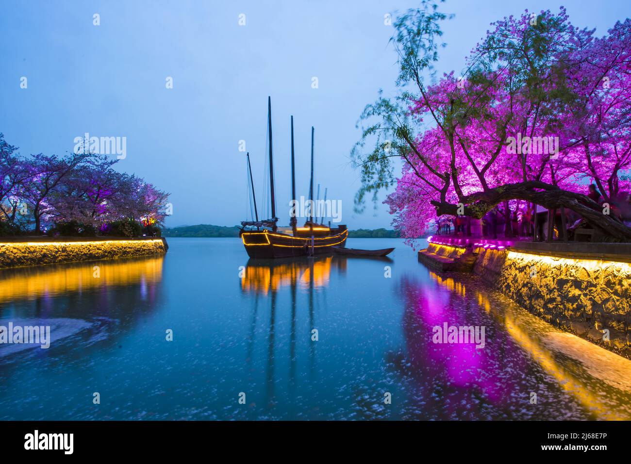 The turtle head isle of taihu lake cherry blossom Stock Photo Alamy