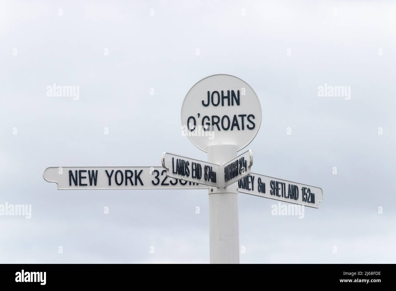 John O'Groats sign post, Scotland Stock Photo