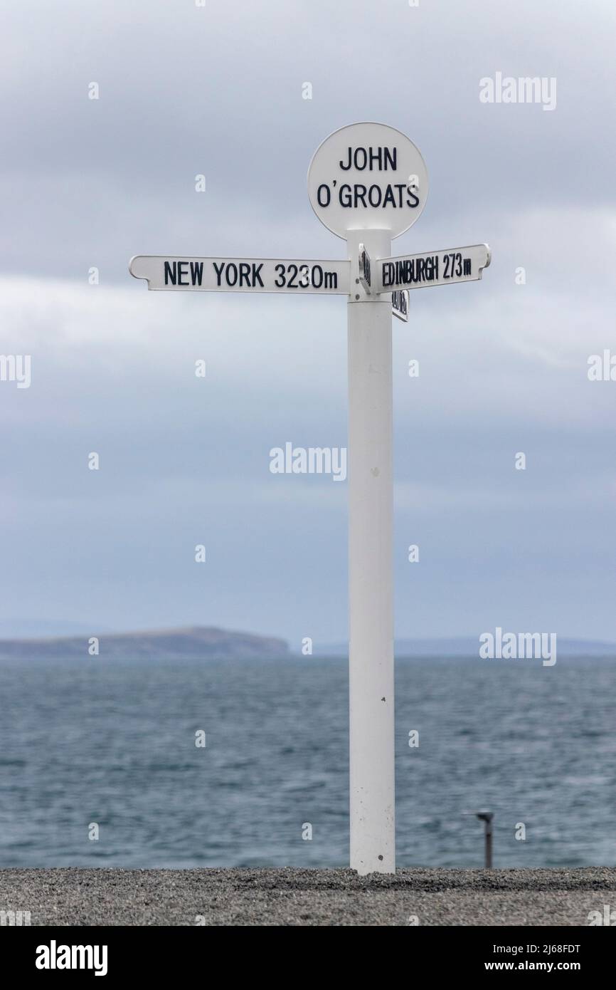 John O'Groats sign post, Scotland Stock Photo