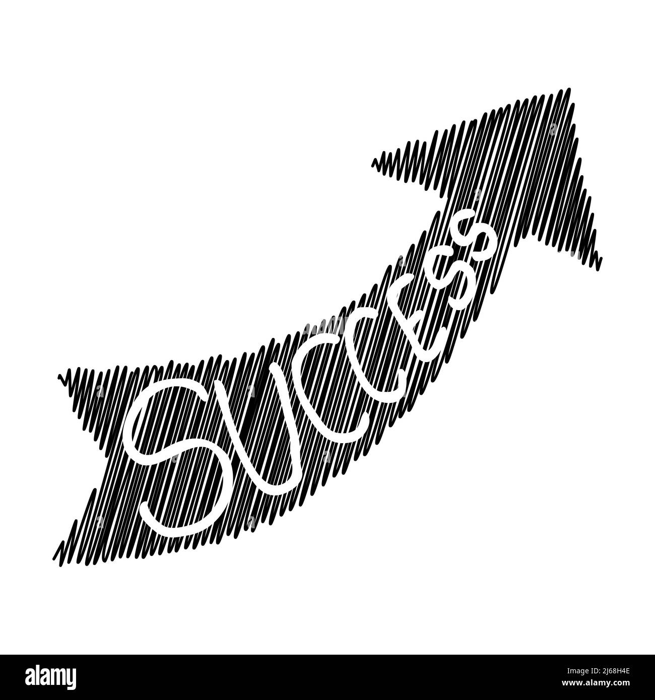 Doodle success arrow symbol hand drawn with thin line Stock Vector