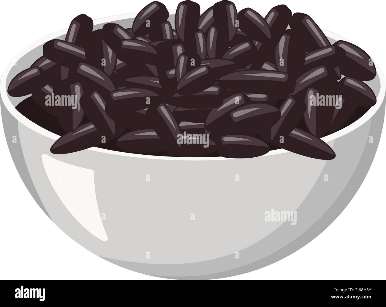 Black seeds in peel in metal bowl. Fatty healthy food, delicious snacks