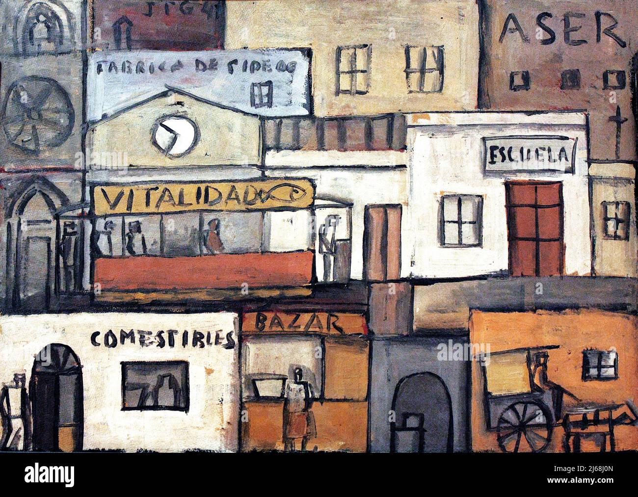 Painting - Art by Joaquín Torres-García - Ciudad (1941) Stock Photo