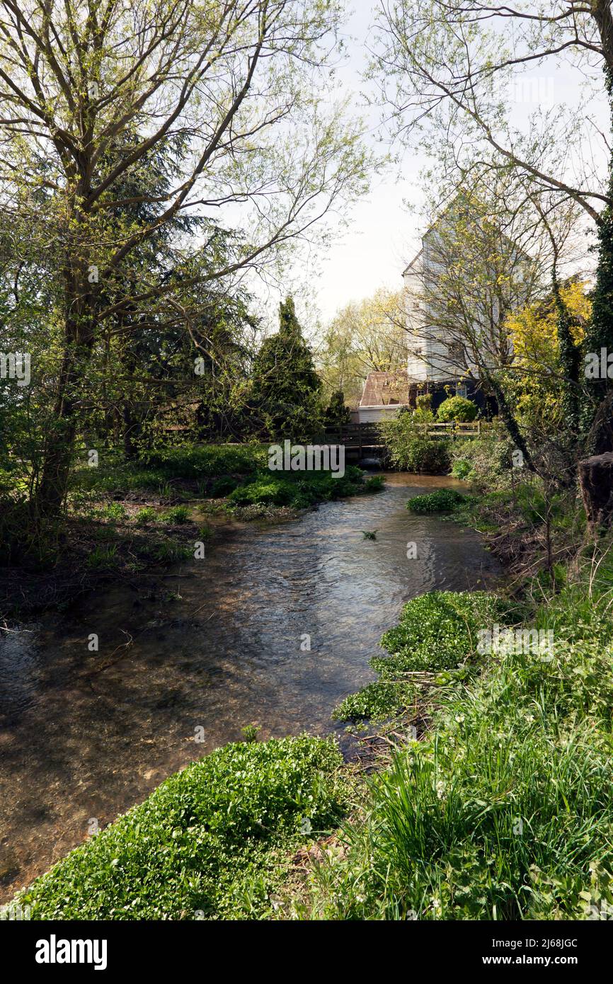 View of Littlebourne Mill, on the Little Stour, Kent Stock Photo