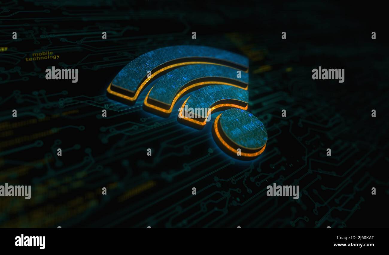 Wifi mobile communication and wireless network technology symbol ...