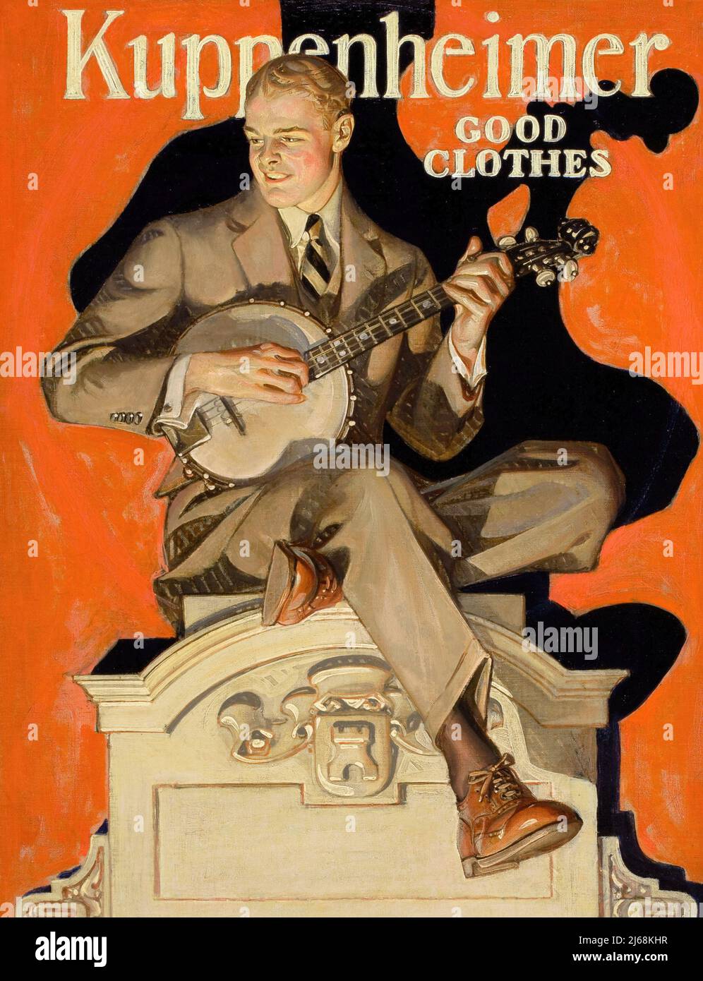 Banjo Player - Kuppenheimer Good Clothes - circa 1920 Stock Photo