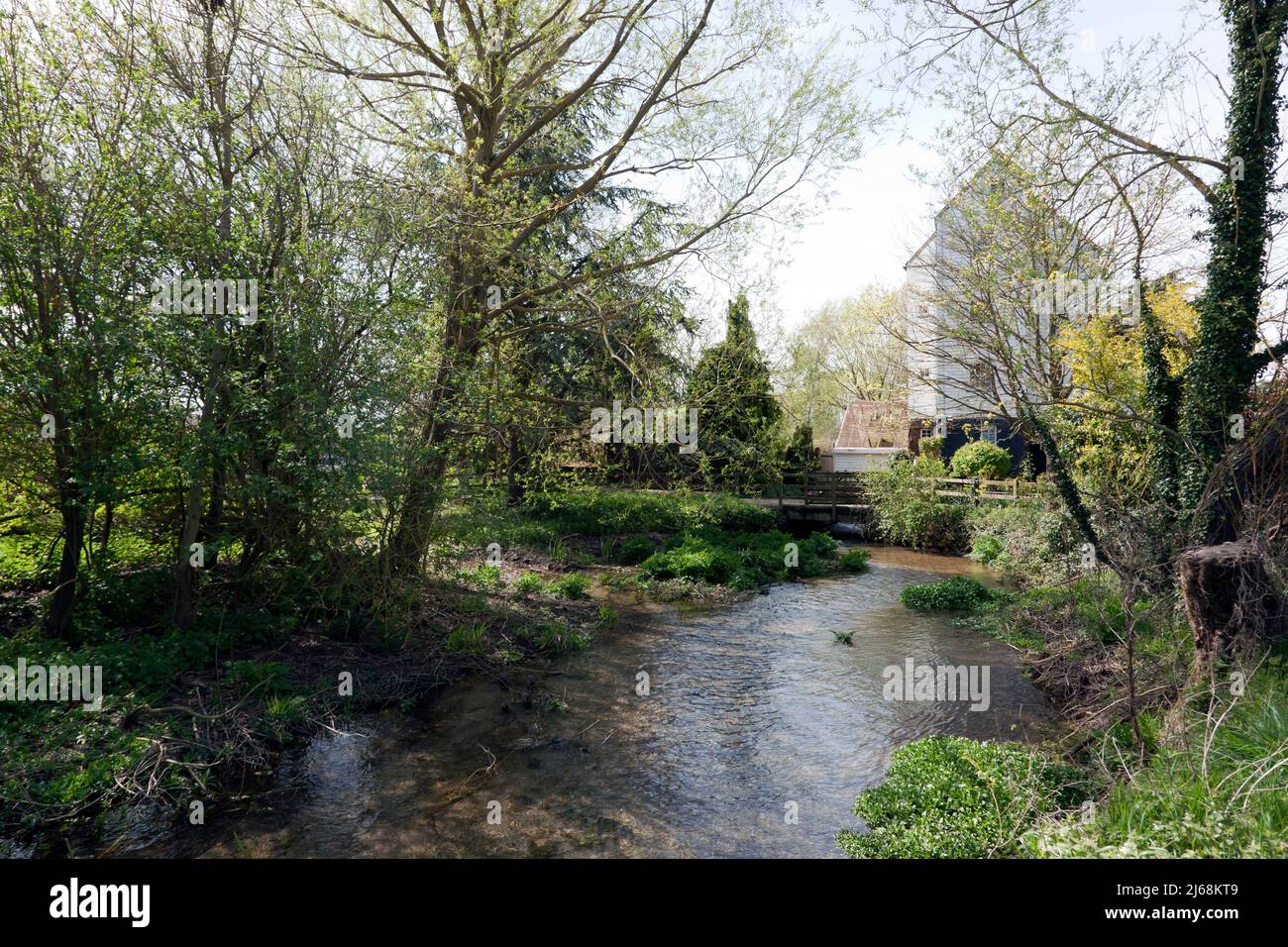 View of Littlebourne Mill, on the Little Stour, Kent Stock Photo