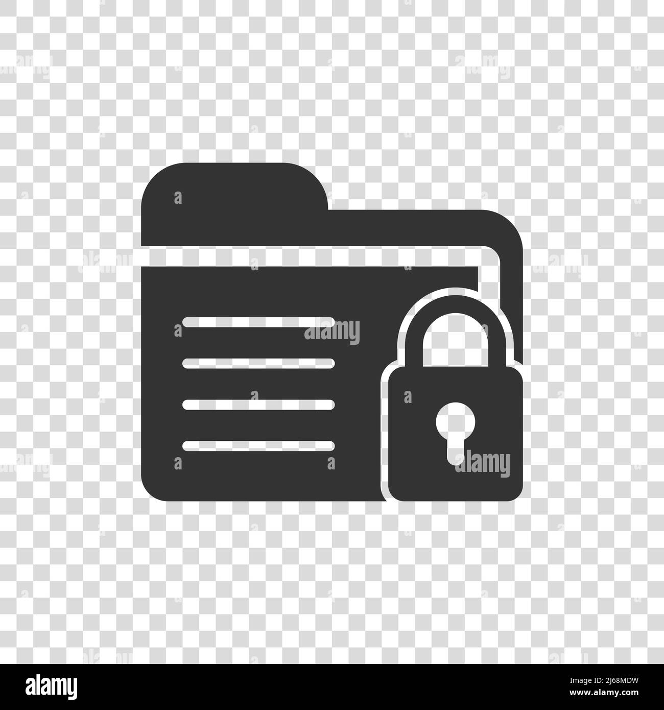 Files folder permission icon in flat style. Document access vector