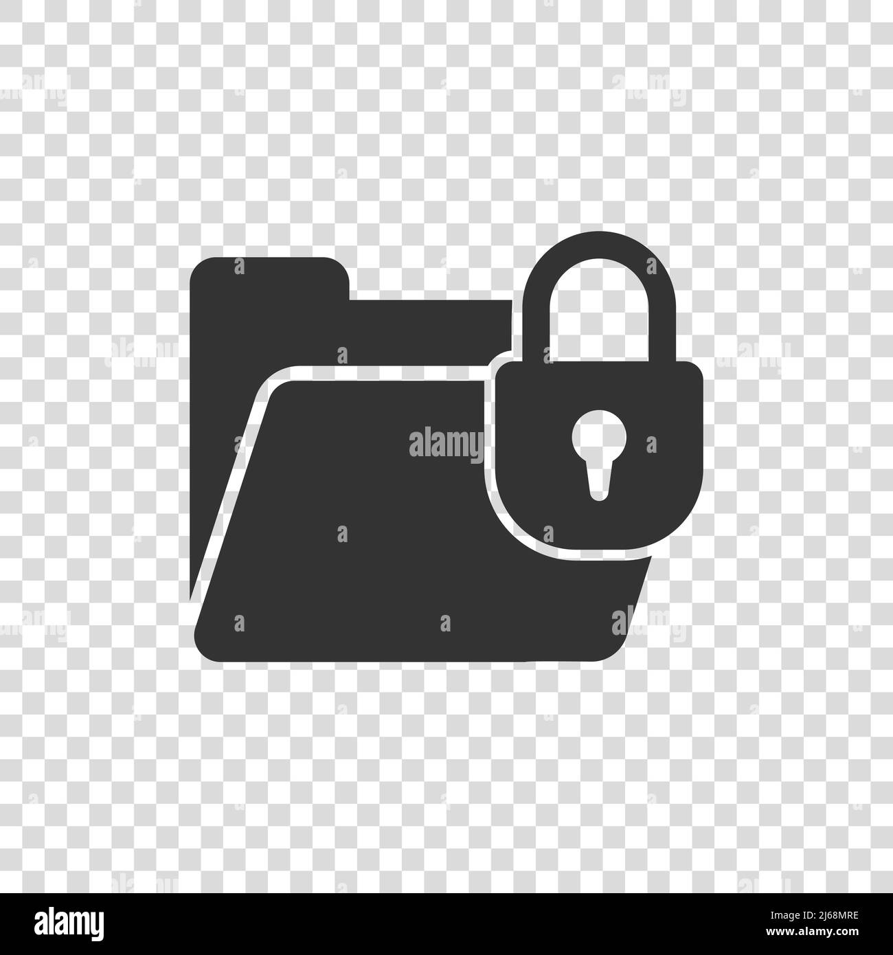 Files folder permission icon in flat style. Document access vector