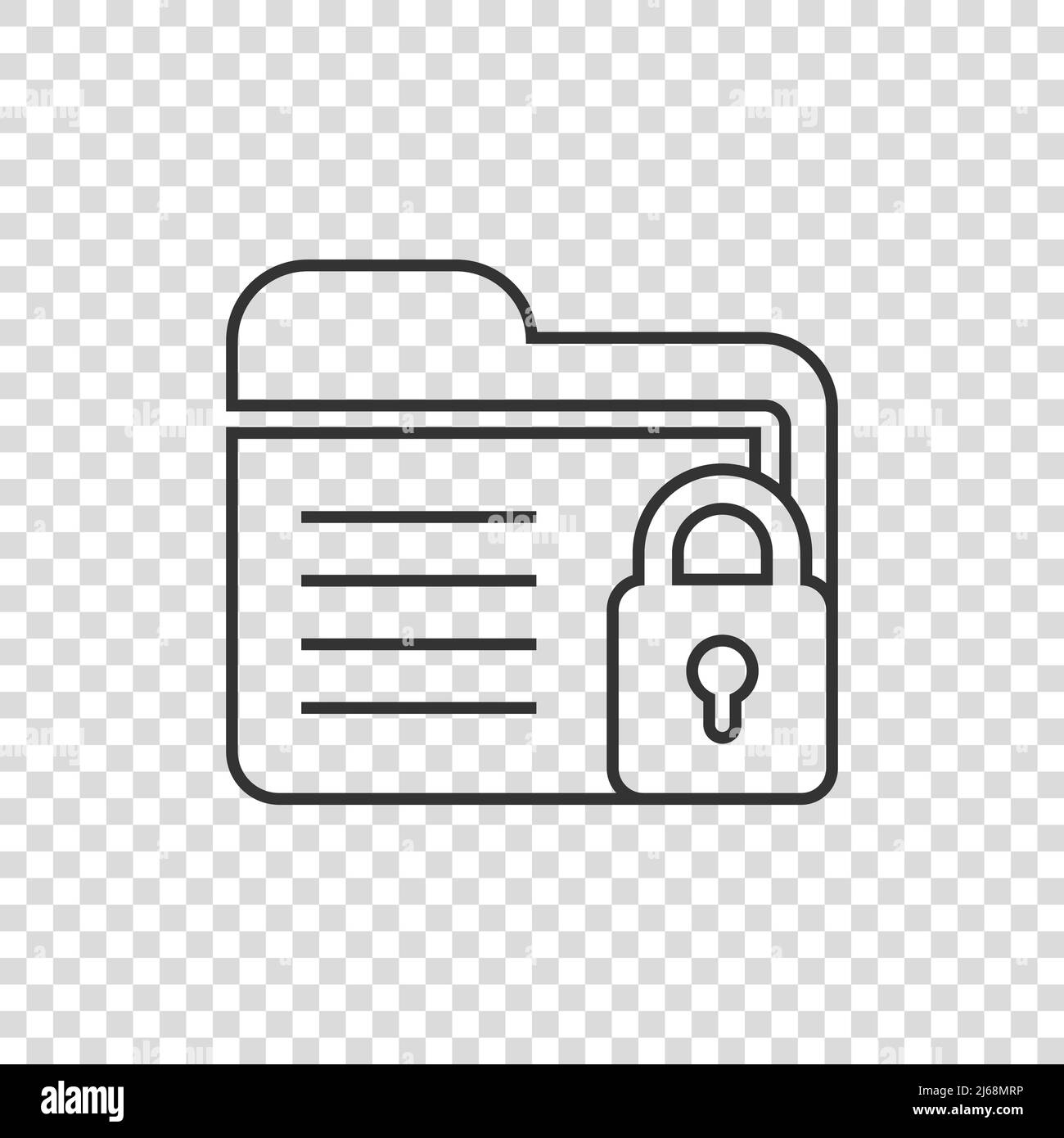 Files folder permission icon in flat style. Document access vector ...