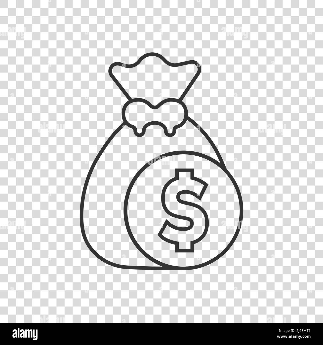 Money bag icon in flat style. Moneybag vector illustration on isolated ...