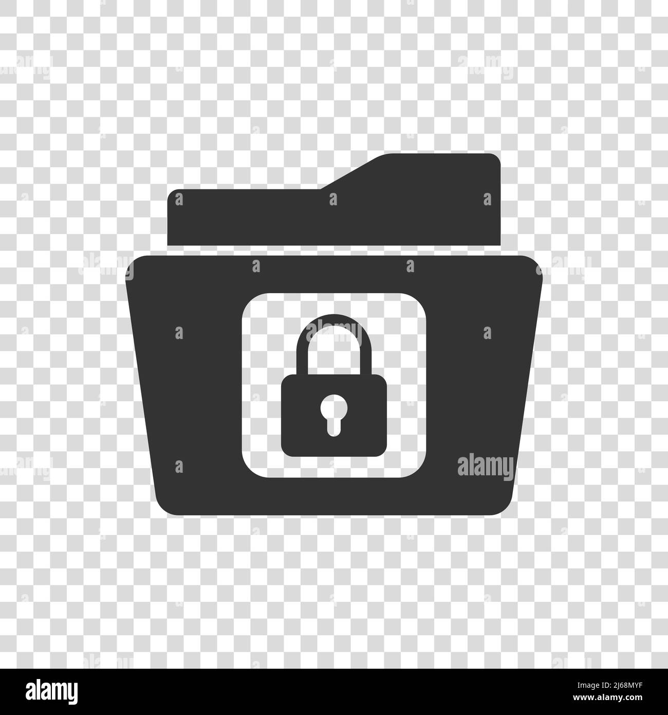 Files folder permission icon in flat style. Document access vector