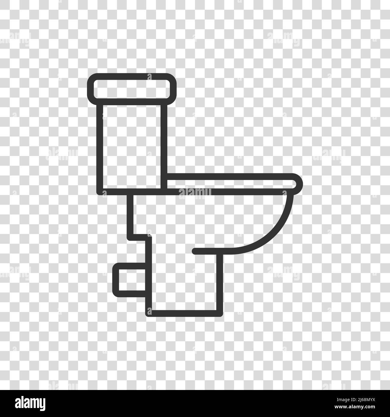 Toilet bowl icon in flat style. Hygiene vector illustration on isolated ...