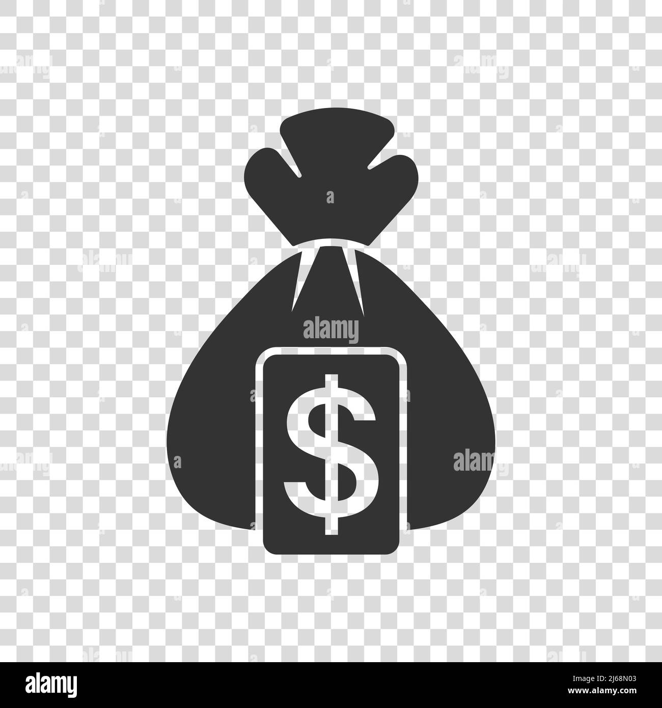 Money bag icon in flat style. Moneybag vector illustration on isolated ...