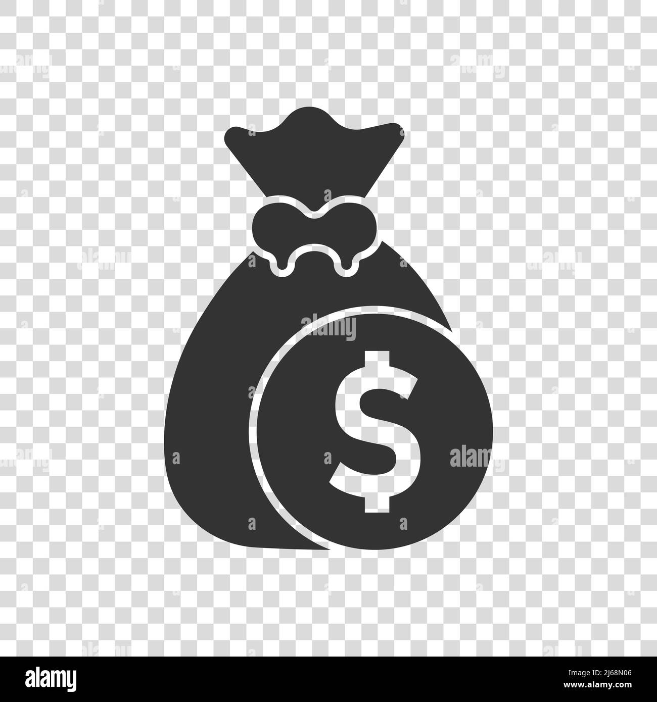 Money bag icon in flat style. Moneybag vector illustration on isolated ...