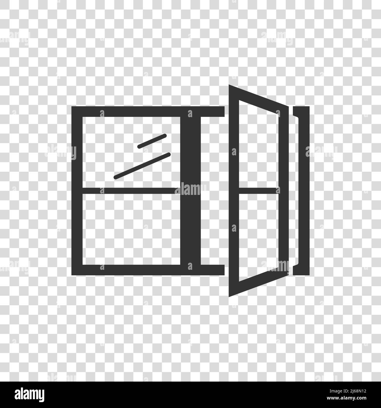 Window icon in flat style. Casement vector illustration on isolated ...